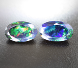 Пара ограненных черных опалов 7,61 карата 