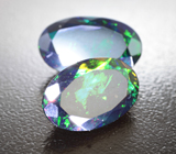 Пара ограненных черных опалов 7,61 карата 