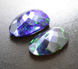 Пара ограненных черных опалов 7,61 карата 