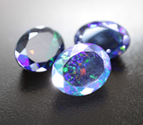 Набор из 3 ограненных черных опалов 13,93 карата 