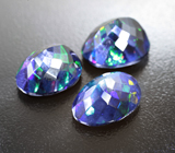 Набор из 3 ограненных черных опалов 13,93 карата 