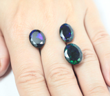 Набор из 3 ограненных черных опалов 13,93 карата 