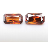 Пара оранжевых цирконов 3,53 карата 