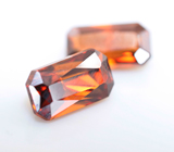 Пара оранжевых цирконов 3,53 карата 