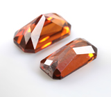 Пара оранжевых цирконов 3,53 карата 