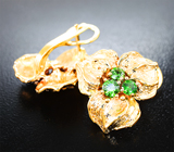 Комплект с уральскими демантоидами 2,33 карата Золото