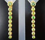 Серьги с уральскими демантоидами 3,75 карата