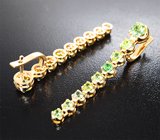 Серьги с уральскими демантоидами 3,75 карата