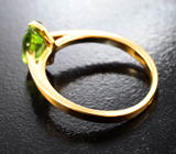 Золотое кольцо с ярким сверкающим зеленым сфеном 1,16 карата Золото
