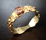 Золотое кольцо с насыщенным уральским александритом авторской огранки 0,42 карата