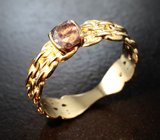 Золотое кольцо с насыщенным уральским александритом авторской огранки 0,42 карата