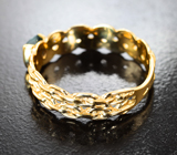 Золотое кольцо с насыщенным уральским александритом авторской огранки 0,42 карата