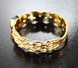 Золотое кольцо с насыщенным уральским александритом авторской огранки 0,42 карата