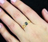 Золотое кольцо с насыщенным уральским александритом авторской огранки 0,42 карата