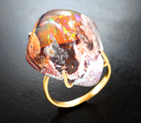 Золотое кольцо с уникальным крупным мексиканским jelly опалом 34,71 карата