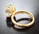 Золотое кольцо с крупным ярким параиба турмалином 4,51 карата и бриллиантами Золото