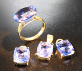 Комплект с флюоритами со сменой цвета 27,99 карата Серебро 925