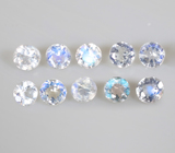 Набор из 10 ограненных лунных камней 0,33 карата 