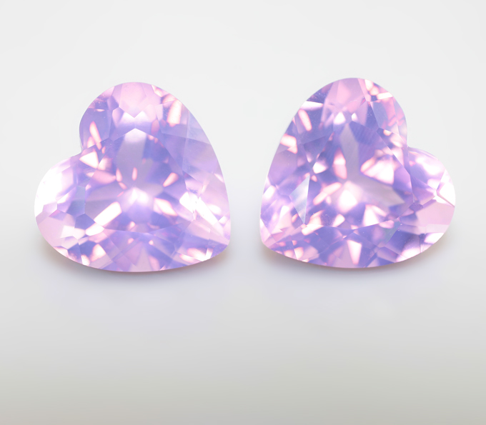 Пара чистейших лавандовых аметистов 12,9 карата