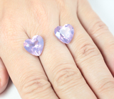 Пара чистейших лавандовых аметистов 12,9 карата 