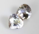 Редкая пара чистейших полихромных цоизитов 1,67 карата