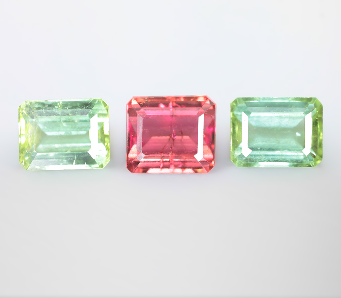 Open color grade! Набор из 3 турмалинов 8,73 карата