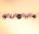 Редкий набор из 5 синих гранатов со сменой цвета 0,41 карата 