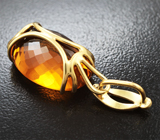 Кулон с чистейшим цитрином топового цвета 14,43 карата Серебро 925