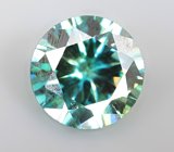 Голубовато-зеленый муассанит 0,74 карата 