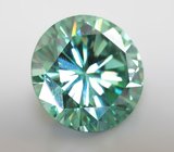 Крупный голубовато-зеленый муассанит 5,09 карата 