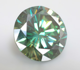 Крупный голубовато-зеленый муассанит 5,24 карата 