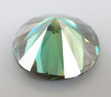 Крупный голубовато-зеленый муассанит 5,24 карата 