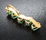 Золотой кулон с уральскими изумрудами высокой чистоты 0,9 карата Золото