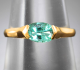Золотое кольцо с ярким уральским изумрудом редкого оттенка 0,7 карата Золото