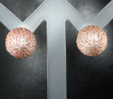 Золотые пусеты с крупным резным жемчугом Edison 22,15 карата и белым морским жемчугом Золото