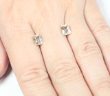 Пара цирконов "шампань" 4,17 карата