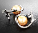 Серьги с бронзово-золотистым жемчугом 7,87 карата