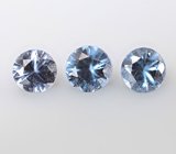 Набор из 3 редких синих гранатов с александритовым эффектом 0,4 карата