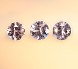 Набор из 3 редких синих гранатов с александритовым эффектом 0,4 карата