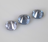 Набор из 3 редких синих гранатов с александритовым эффектом 0,4 карата