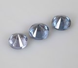 Набор из 3 редких синих гранатов с александритовым эффектом 0,4 карата