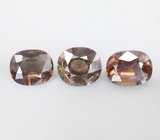 Крупный набор из 3 гранатов со сменой цвета 7,41 карата