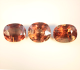 Крупный набор из 3 гранатов со сменой цвета 7,41 карата