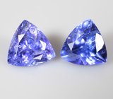 Пара танзанитов 2,11 карата 