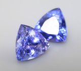 Пара танзанитов 2,11 карата 