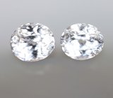 Пара бесцветных топазов высокой чистоты 3,55 карата 