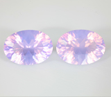 Пара чистейших лавандовых аметистов лазерной огранки 11,63 карата 