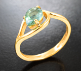 Золотое кольцо с "неоновым" полихромным турмалином 0,7 карата Золото