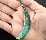 Крупный золотой кулон с ярким многоцветным абалоном 20,6 карата Золото