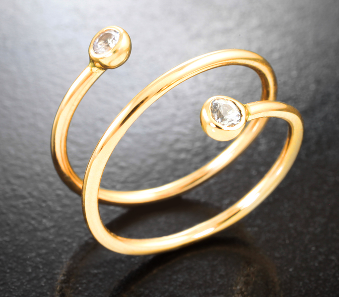 Золотое кольцо с лейкосапфирами 0,25 карата